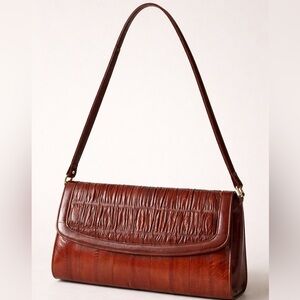 Vintage Brown Eel Skin Leather Shoulder Bag from Golden Eel Imports